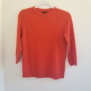 Talbots Pure Cashmere Orange Sweater Size Small.